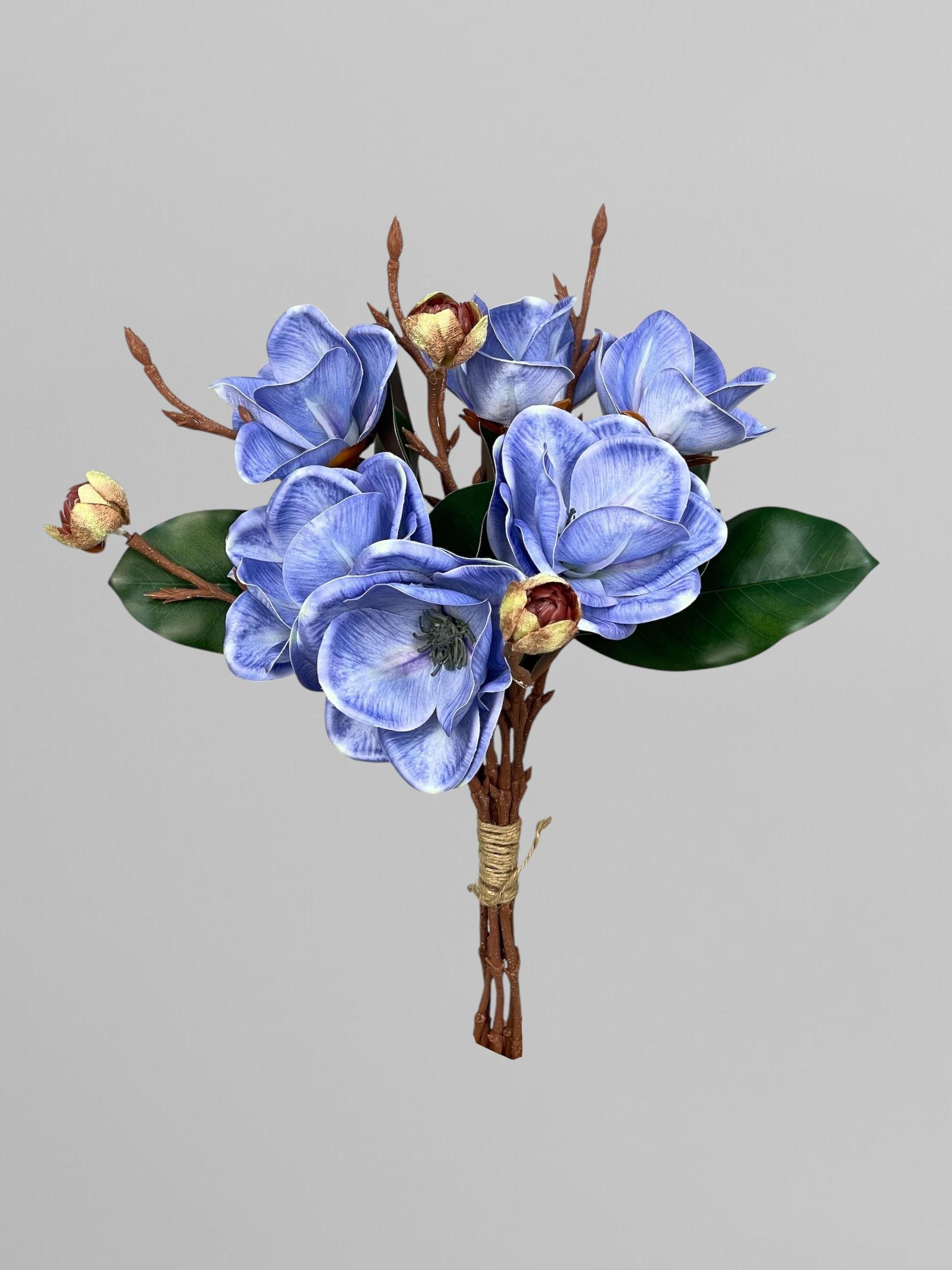 Искусственный букет цветов магнолия 45 см Голубой (К13284)