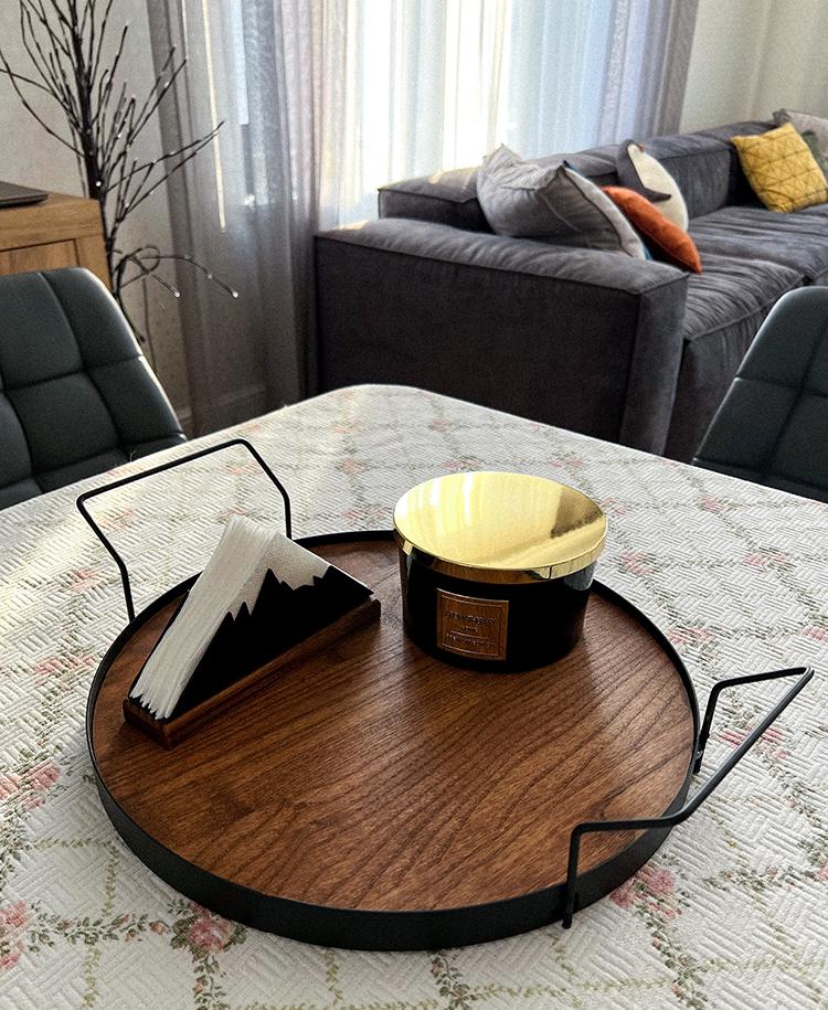 Піднос Garret Simple металевий з дерев'яною основою (110251) Піднос Garret Simple металевий з дерев'яною основою (110251)