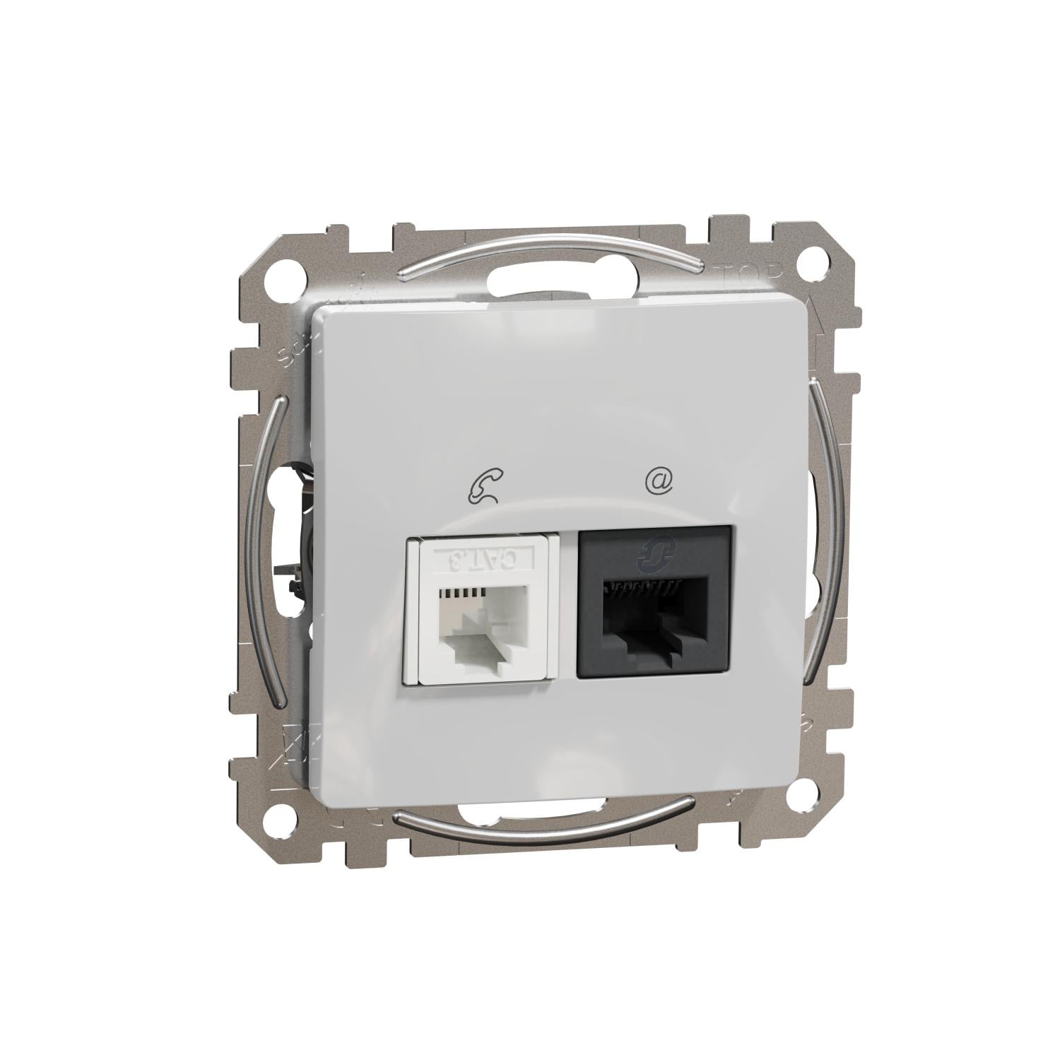 Розетка телекомунікаційна Schneider Electric Sedna Design&Elements RJ45+RJ11 6UTP Алюміній (SDD113468) Розетка телекомунікаційна Schneider Electric Sedna Design&Elements RJ45+RJ11 6UTP Алюміній (SDD113468)