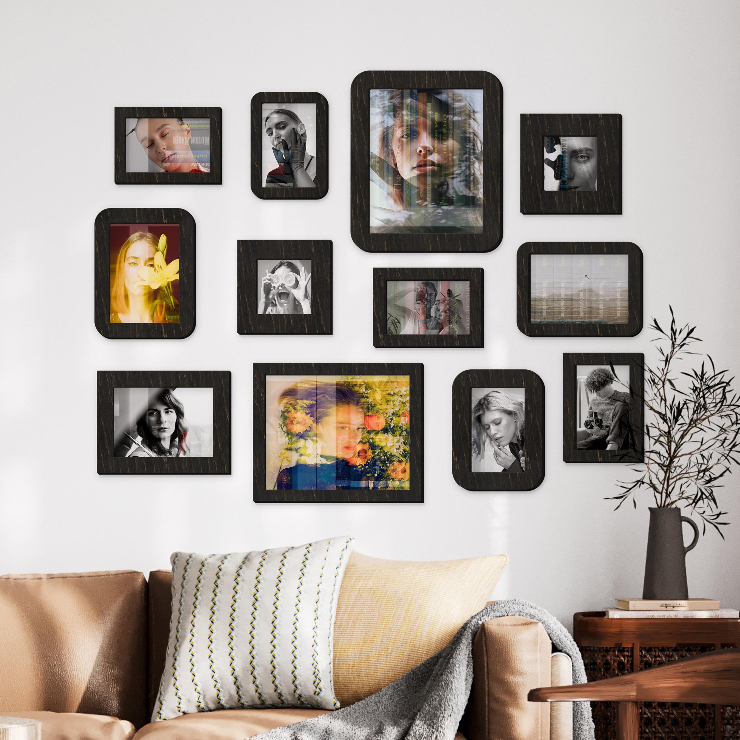 Набір настінних фоторамок The Frame Depot дерев'яних на 12 фото Чорний (frame_set_12_piece-4) - фото 4 Набір настінних фоторамок The Frame Depot дерев'яних на 12 фото Чорний (frame_set_12_piece-4) - фото 4