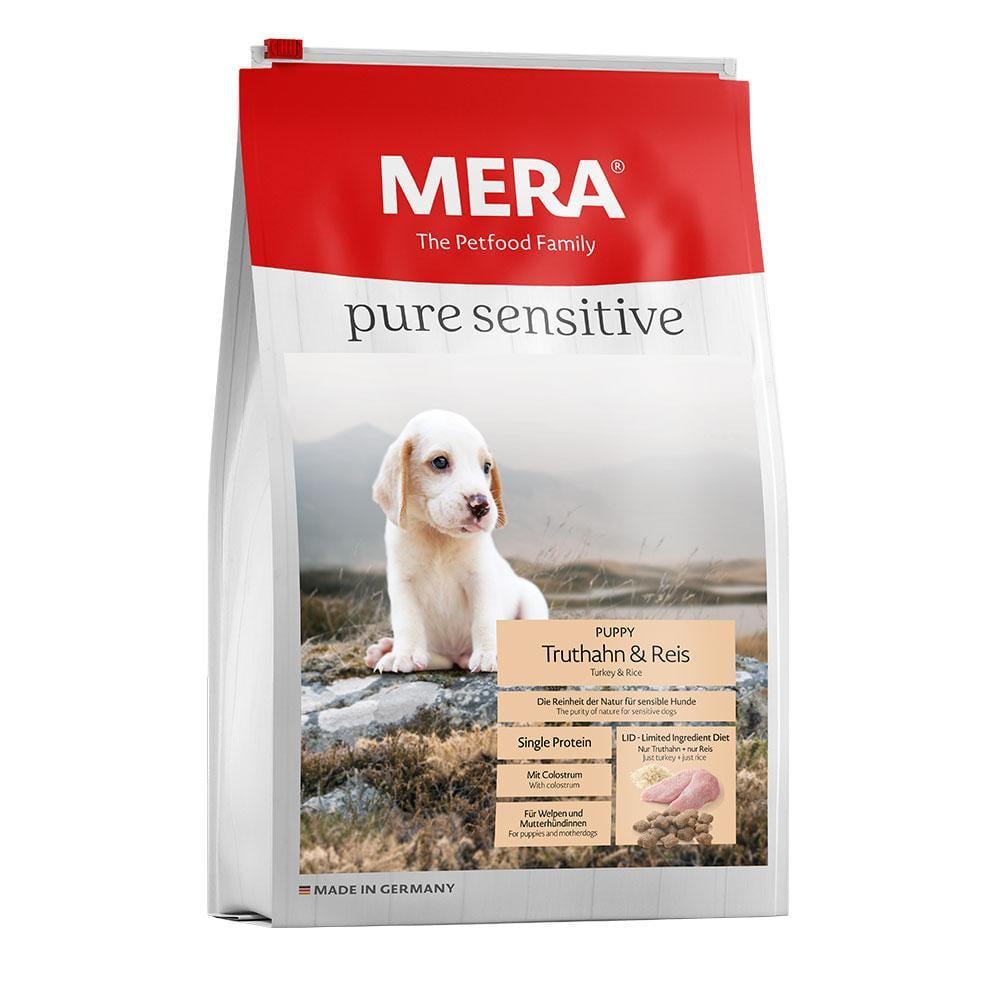 Корм сухой MERA Pure Sensitive Puppy для щенков и кормящих самок с индейкой и рисом 12,5 кг