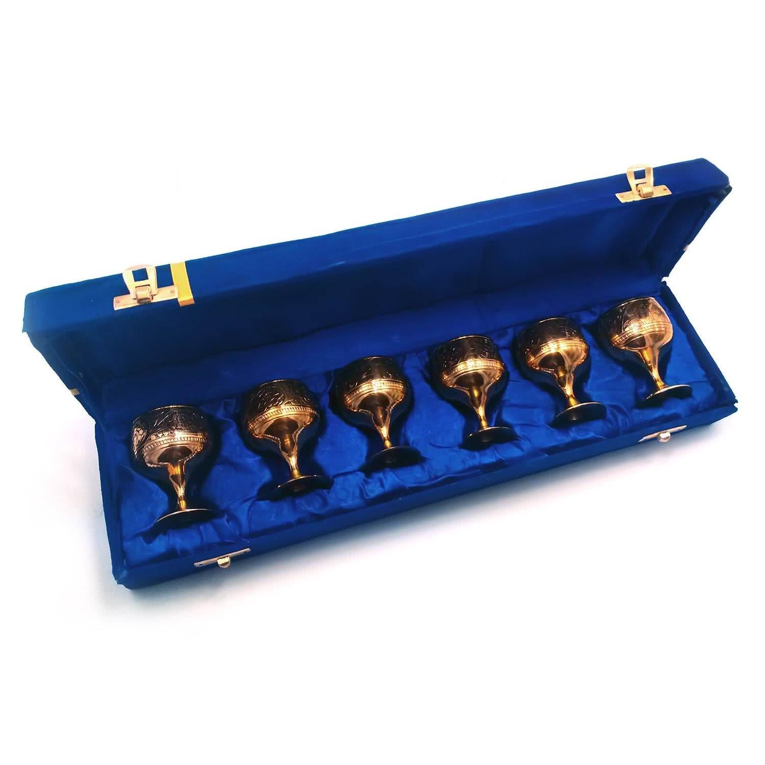 Набор рюмок бронзових 80 мл h 6,5 39х10х6 см 6 шт. Позолоченый (28268)