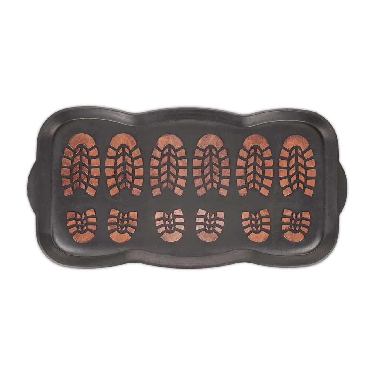 Коврик под дверь резиновый Германия с отпечатком ног 80x40 см (19743911)