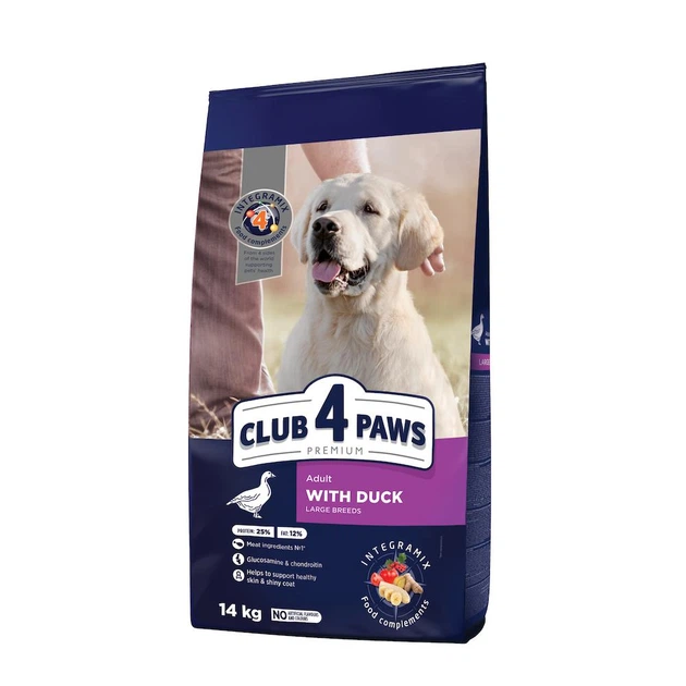 Корм сухий для великих порід Club 4 Paws Premium з качкою 14 кг