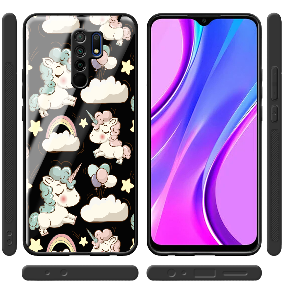 Чехол BoxFace Xiaomi Redmi 9 Unicorns Черный силикон со стеклом (40233-cc2-40865) - фото 2