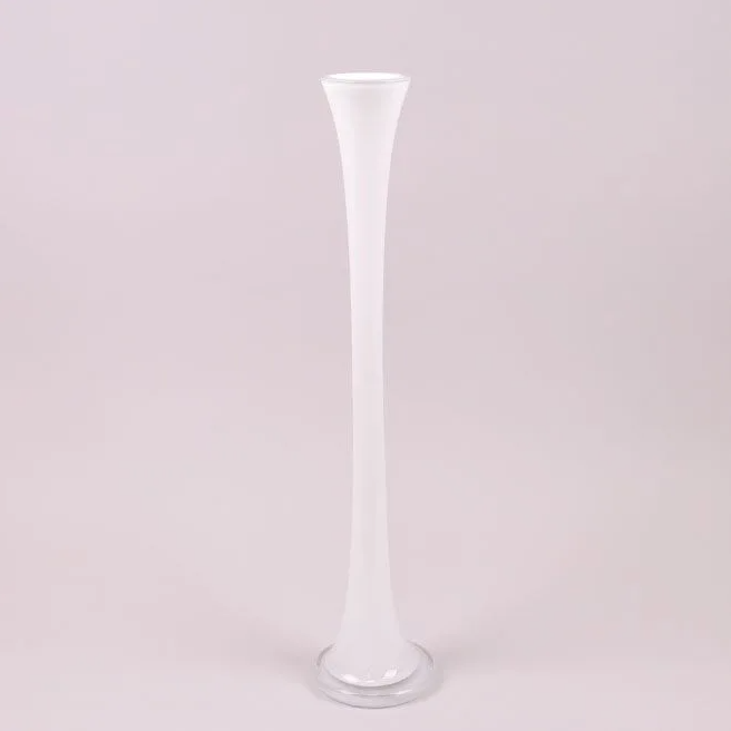 Ваза стеклянная Flora Pypa 60 см Белый (8343)