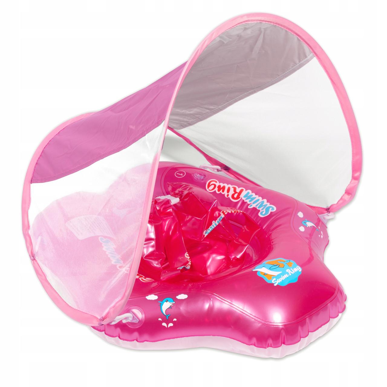Круг надувной для плавания SwimBobo с понтоном для детей с тентом Розовый (2344248482) Круг надувной для плавания SwimBobo с понтоном для детей с тентом Розовый (2344248482)