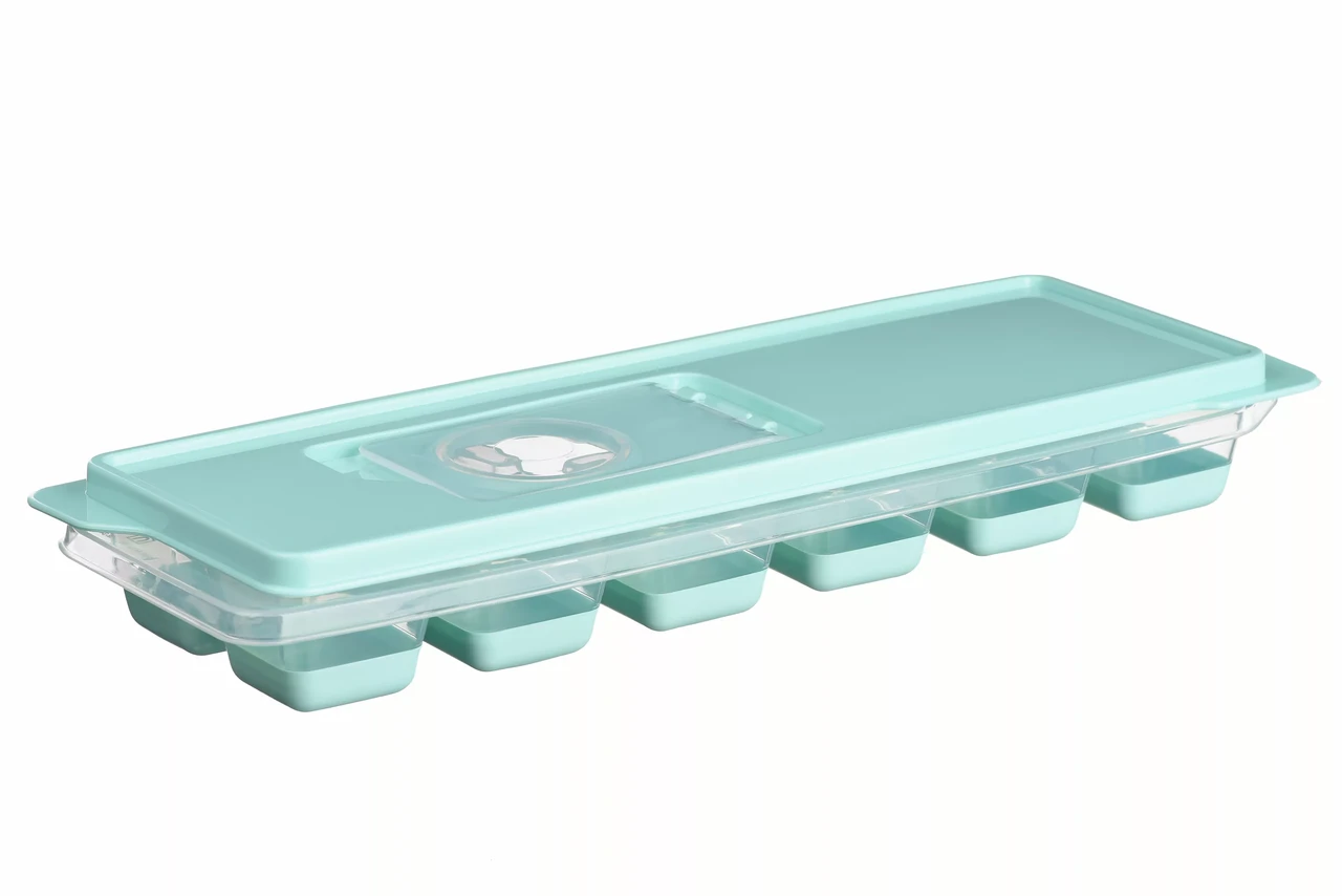 Форма для льда Ardesto Fresh с силиконовым дном и крышкой 12 кубиков Прозрачная (AR1101TP)