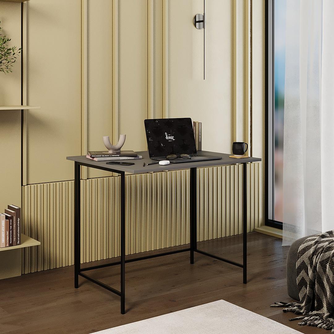 Стол-трансформер письменный ART IN HEAD Sly ЛДСП/металл раскладной 90х7/50 см Графит/Черный (TB24070000030) - фото 2 Стол-трансформер письменный ART IN HEAD Sly ЛДСП/металл раскладной 90х7/50 см Графит/Черный (TB24070000030) - фото 2