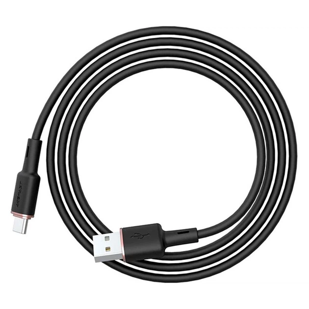 Кабель ACEFAST C2-02 USB to iP 2.4A 1,2 мм silicone zinc connectors Black (KST-AFC2-02B) - фото 2