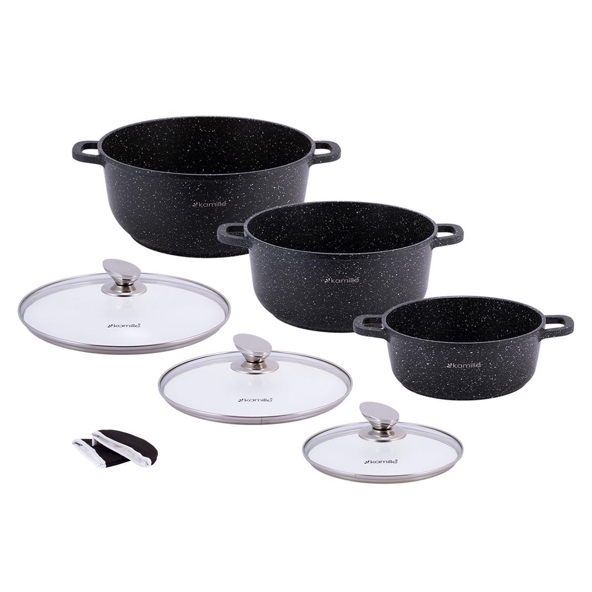 Набор кастрюль Kamille KM-4430 из литого алюминия 7 предметов для индукции и газа 2,3 л/4,5 л/6,5 л - фото 7 Набор кастрюль Kamille KM-4430 из литого алюминия 7 предметов для индукции и газа 2,3 л/4,5 л/6,5 л - фото 7