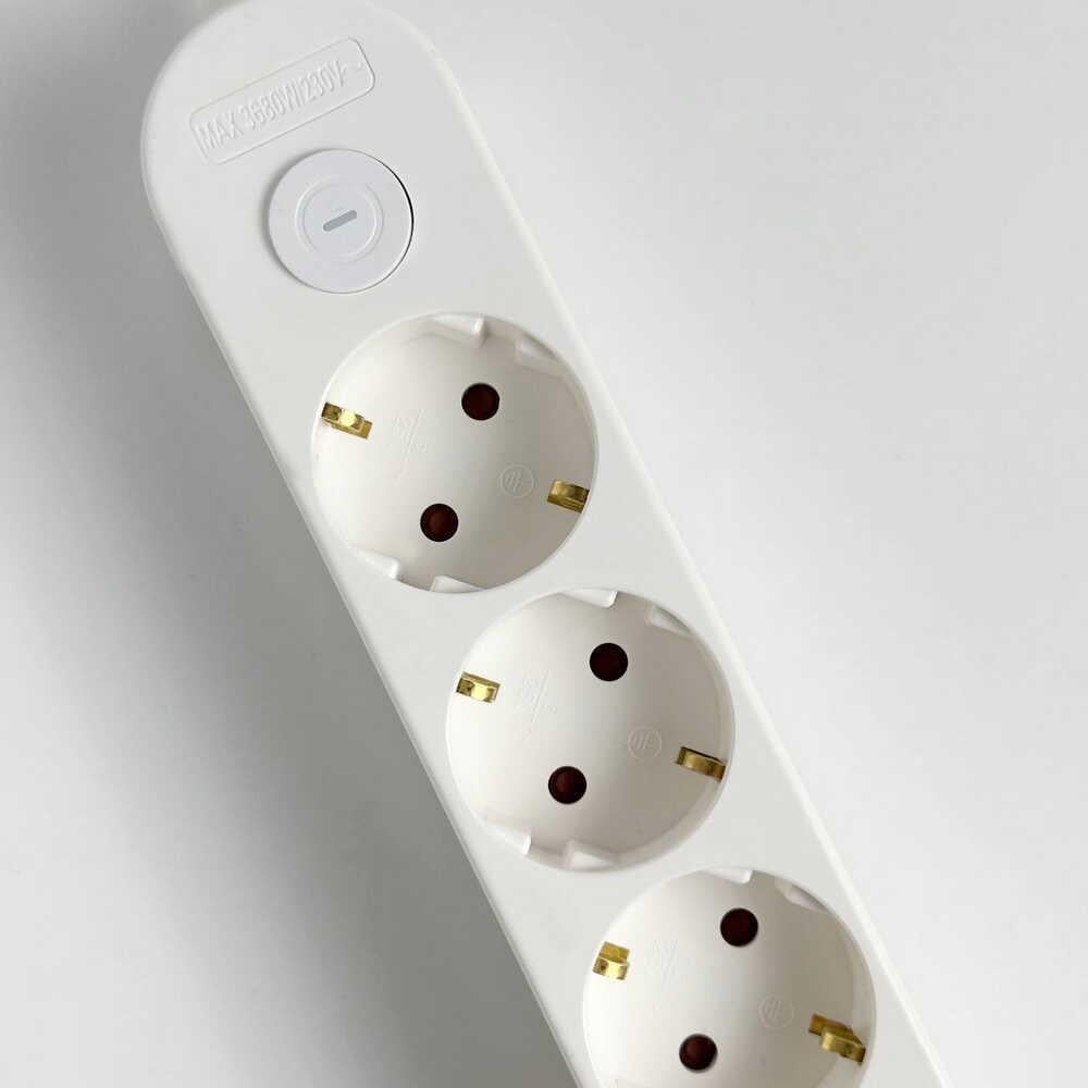 Подовжувач тримісний АСКО-УКРЕМ Ornat побутовий з з/к USB Type-C 3 м Білий (ECO019001002) - фото 5