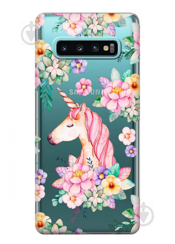 Чохол iSwag для Samsung Galaxy S10 Єдиноріг у квітах (H383)