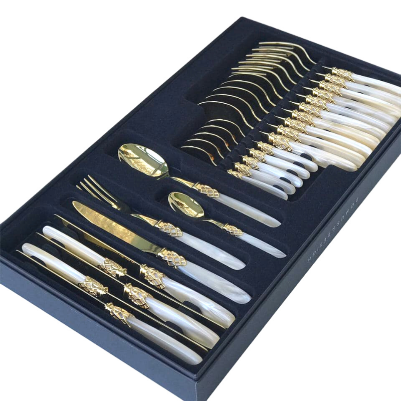 Набор столовых приборов France Gold Champagne Pearl с позолотой 24 предмета Набор столовых приборов France Gold Champagne Pearl с позолотой 24 предмета
