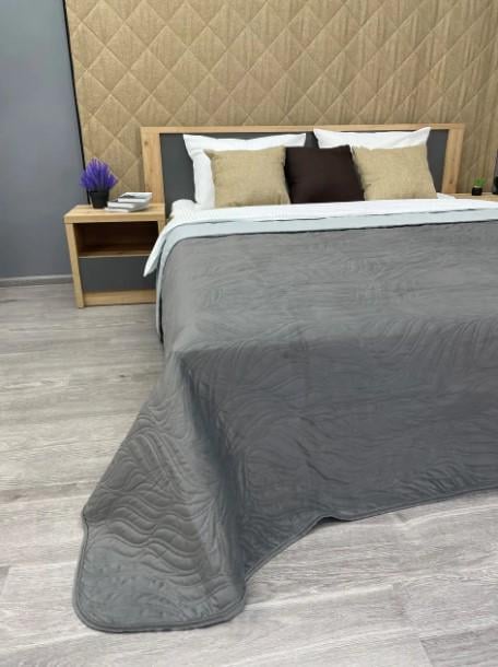 Покривало двостороннє Decorator Ultra Sonic Microfiber 220х240 см Сірий (85-035) - фото 7