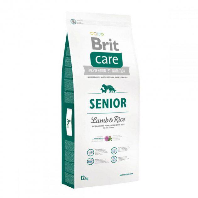 Корм для собак сухой Brit Care Senior Lamb and Rice гипоаллергенный для пожилых собак 12 кг