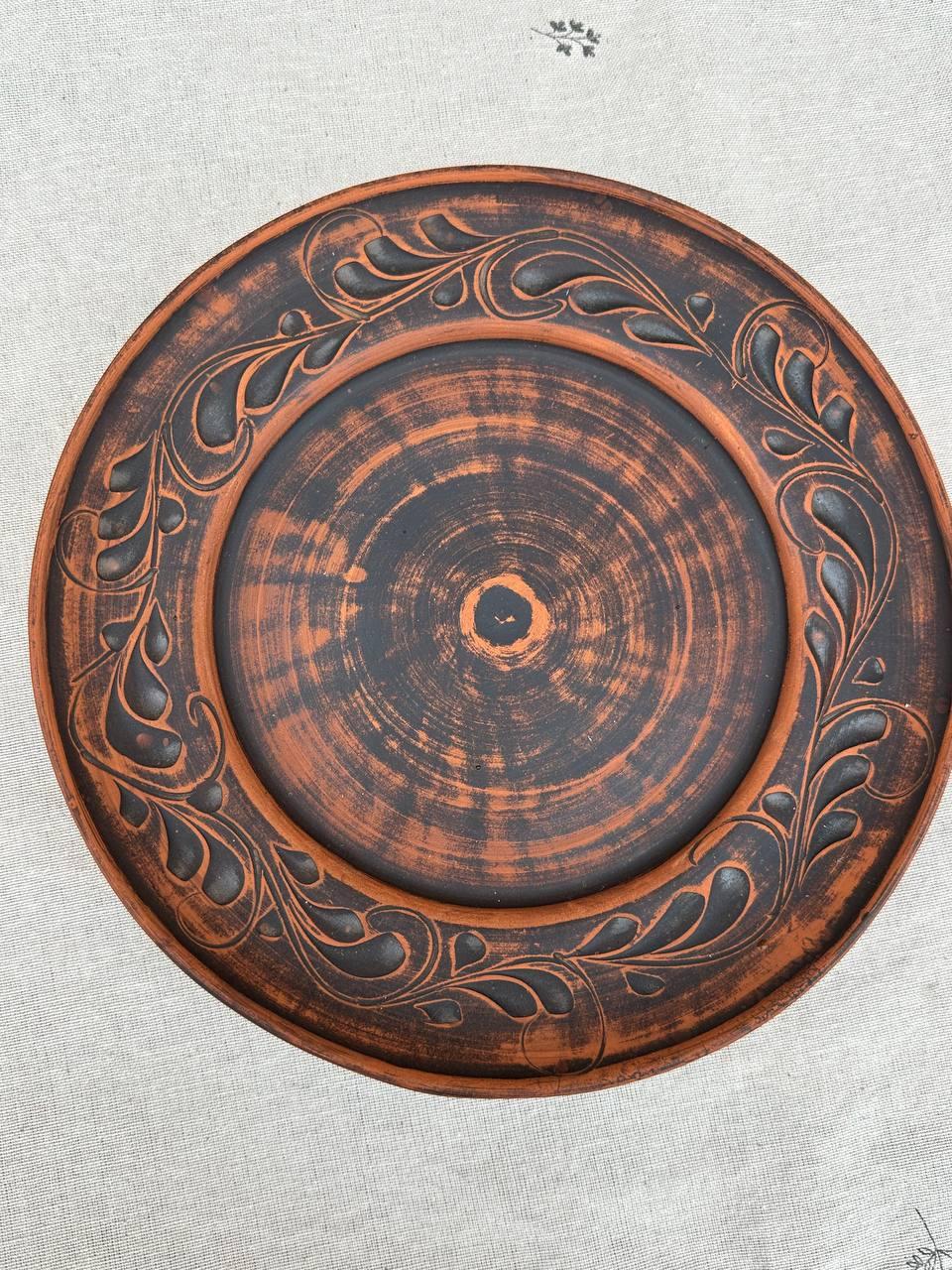 Тарілка Гілка із червоної глини 21 см (2602809094)