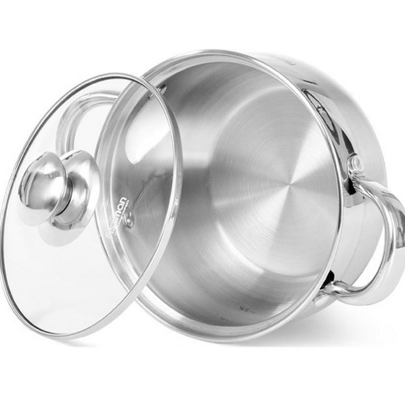 Каструля Sesame індукцією та скляною кришкою 2,6 л 18х10,5 см - фото 2 Каструля Sesame індукцією та скляною кришкою 2,6 л 18х10,5 см - фото 2