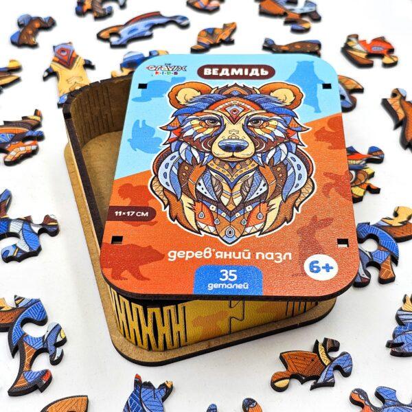 Пазл деревянный фигурный Медведь 35 дет. 11x17 см