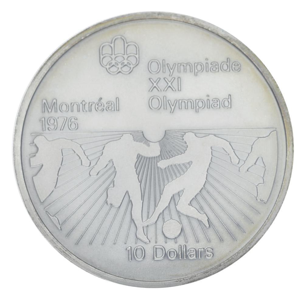 Коллекционная монета Канада 10 долларов 1976 серебро UNC XXI летние Олимпийские игры 1976 года в Монреале-Футбол (М22585)