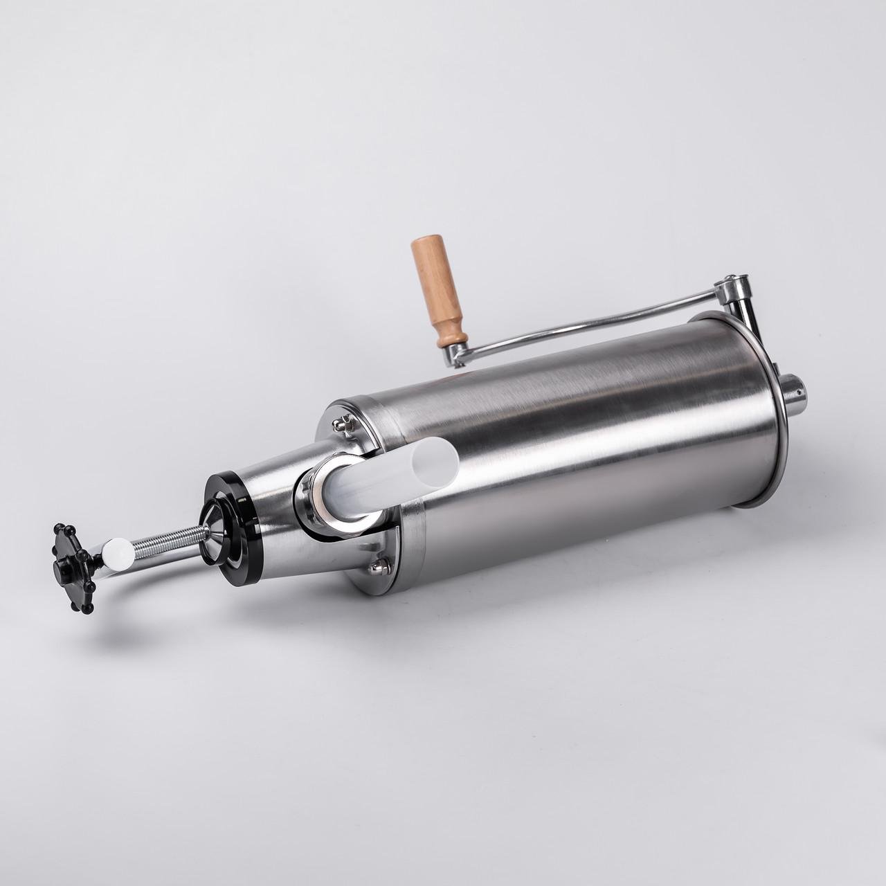 Шприц вертикальный для колбасы из нержавеющей стали 3 л 4 насадки Сталь (16788-7)