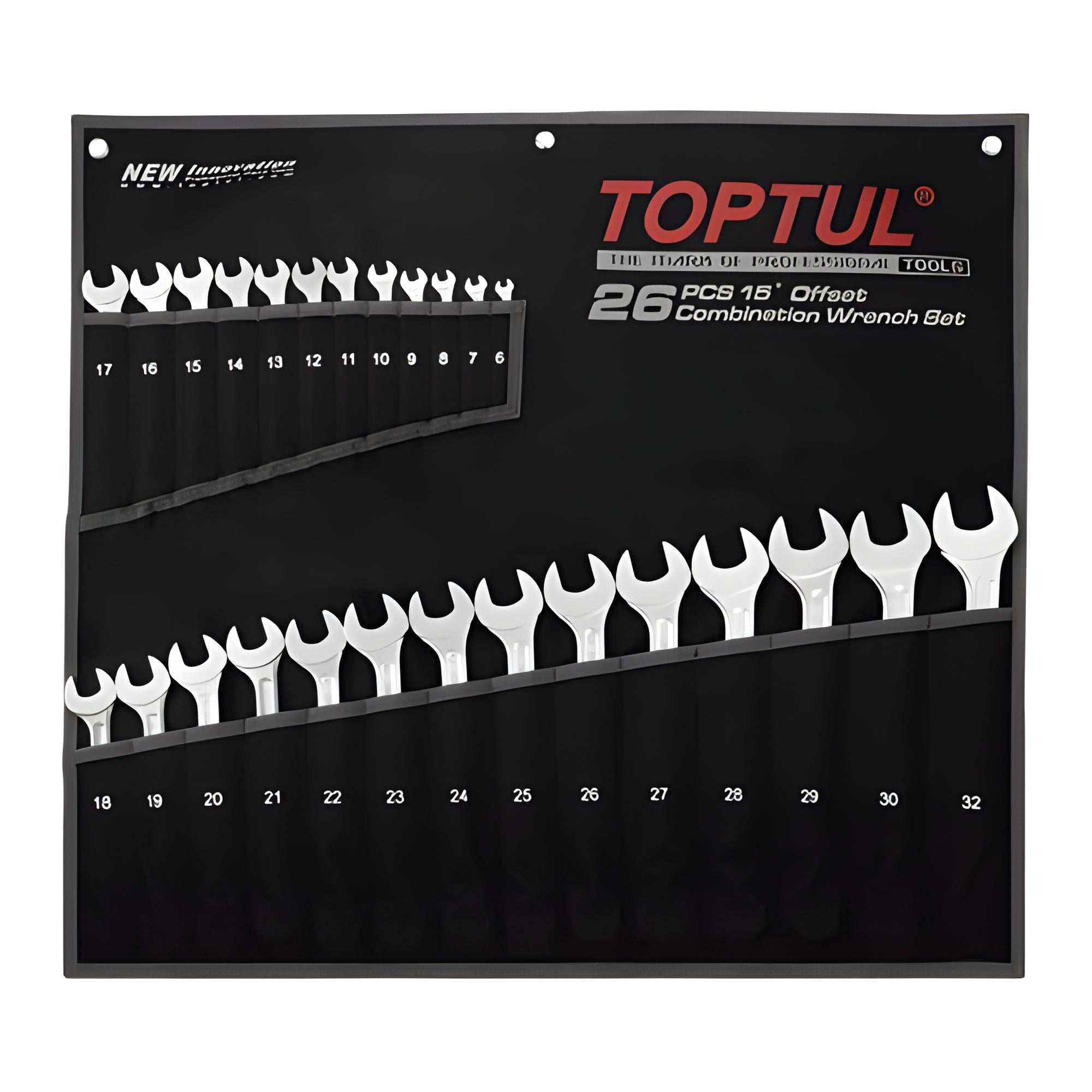 Набор ключей комбинированных профессиональный Toptul GPAW2601 Super-Torque 26 шт. 6-32 мм Хром (147-112-GPAW2601) Набор ключей комбинированных профессиональный Toptul GPAW2601 Super-Torque 26 шт. 6-32 мм Хром (147-112-GPAW2601)