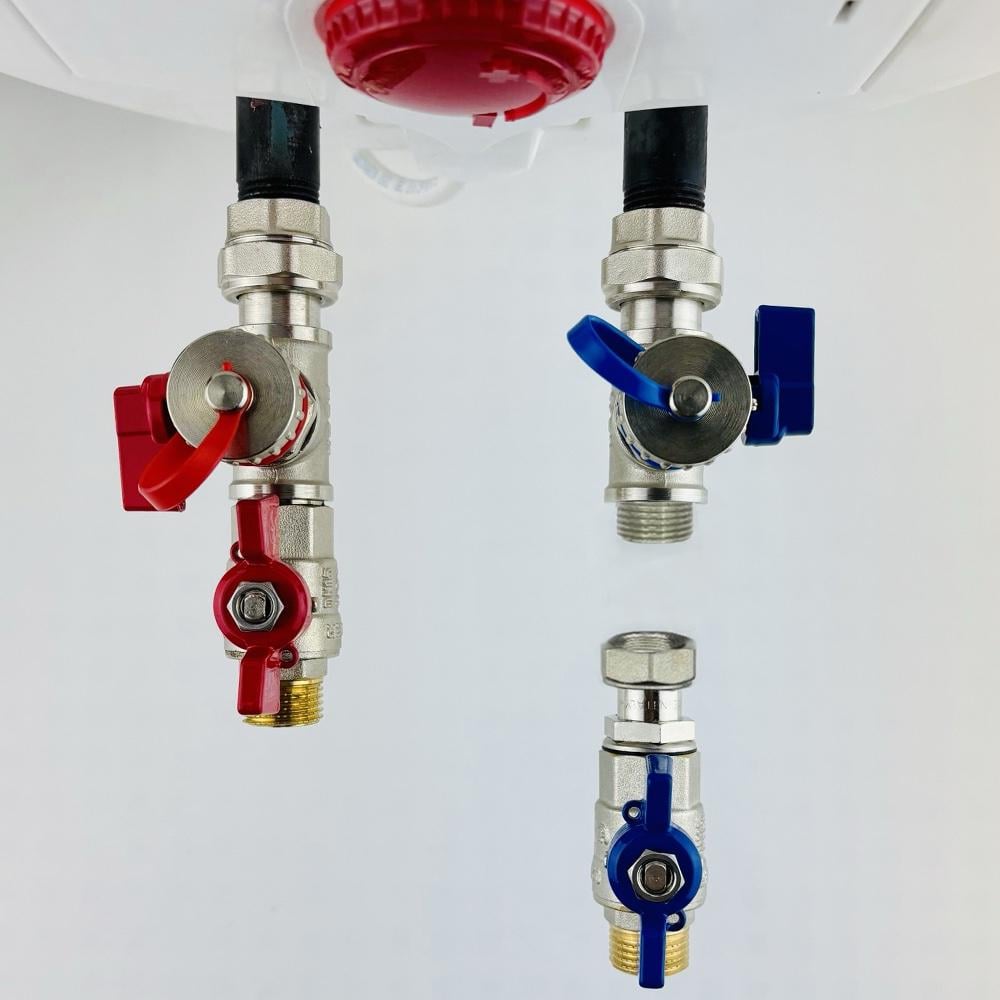 Набор для бойлера Boiler Series MINI A1 с шаровыми кранами слива и запорными шаровыми кранами латунь никелированная (29505091)