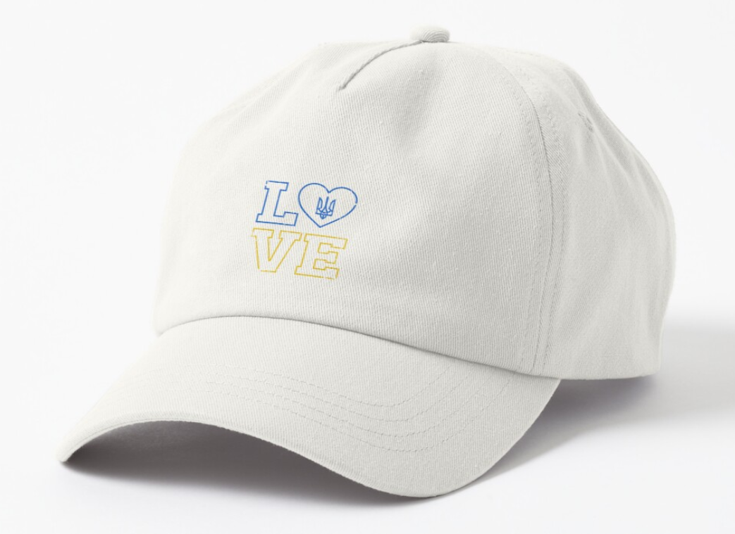 Кепка унисекс Malfini с патриотической надписью "Love Ukraine" Белый (УКР45К-1688357647)