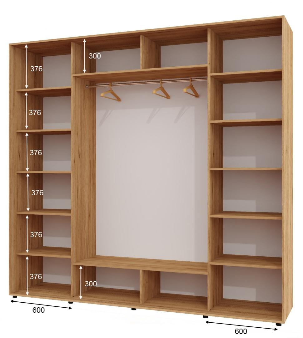 Корпус шкафа-купе Алекса ШК-05 250х60х240 см Дуб крафт золотой - фото 2