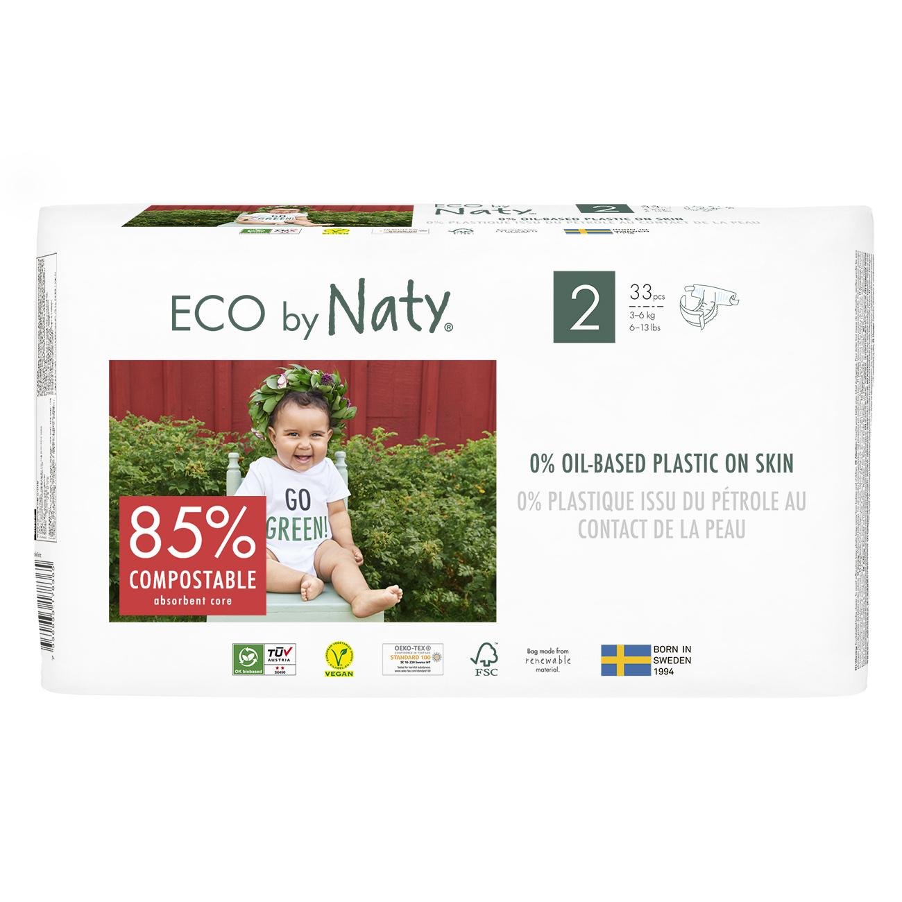 Подгузники органические Eco by Naty  2 от 3 до 6 кг 33 шт.