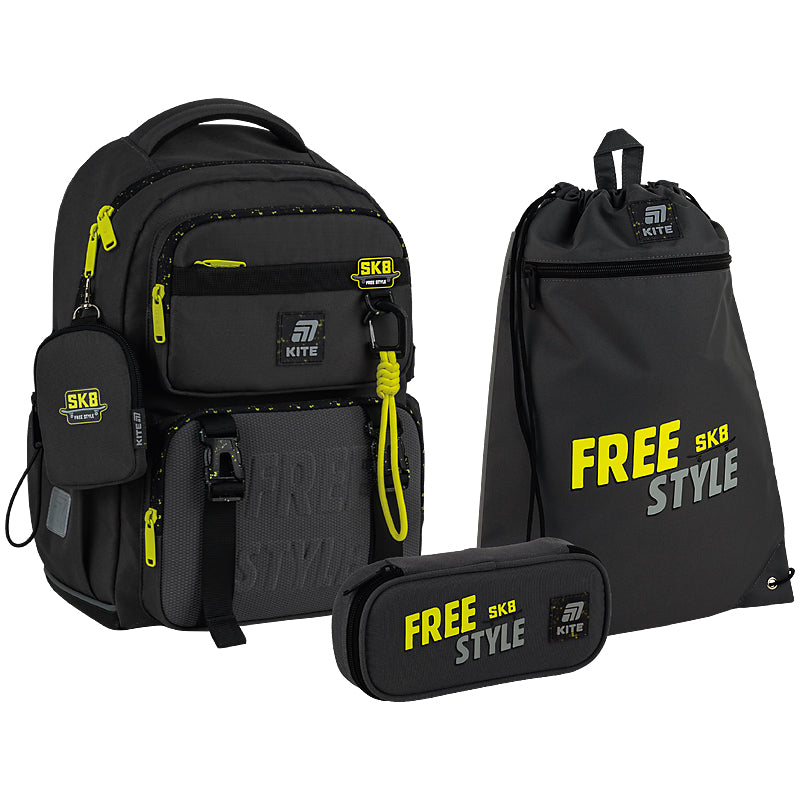 Школьный набор KITE Education Free Style SET_K25-1022M-3 рюкзак/пенал/сумка (4063276263155)