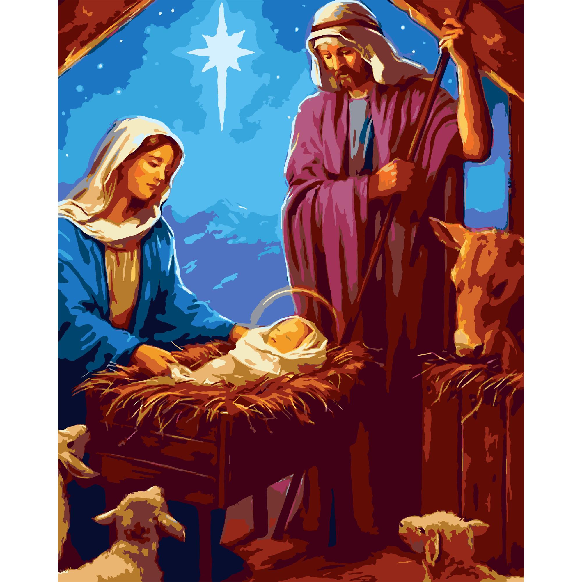 Картина за номерами Strateg Свята ніч 40x50 см (VG012) Картина за номерами Strateg Свята ніч 40x50 см (VG012)