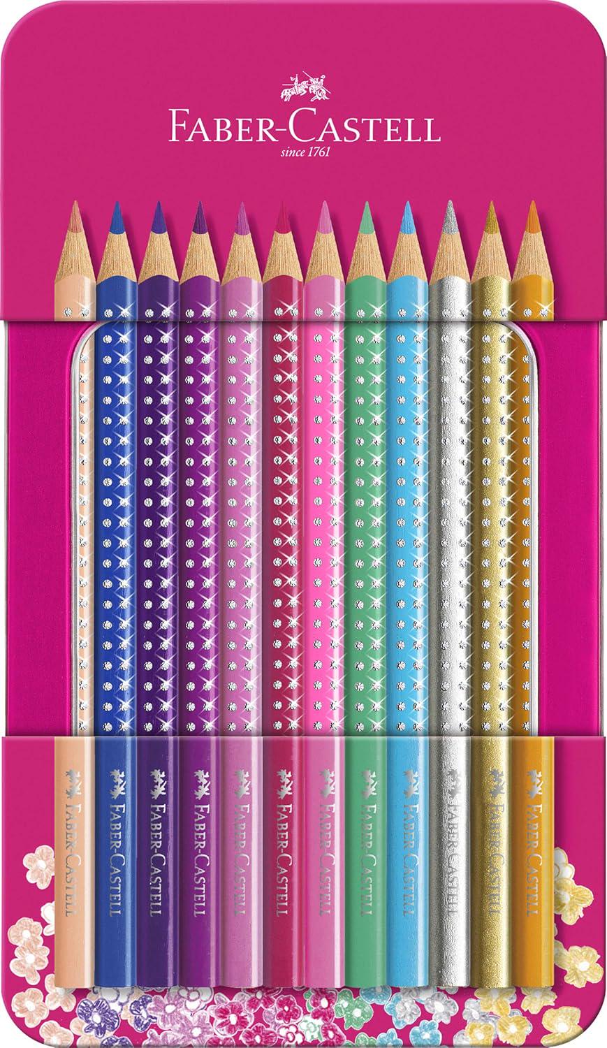 Набор цветных карандашей Faber-Castell Sparkle металлическая коробка 12 цветов (201737) Набор цветных карандашей Faber-Castell Sparkle металлическая коробка 12 цветов (201737)