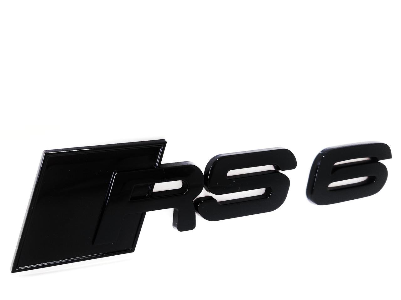 Эмблема Audi RS6 Надпись Black gloss
