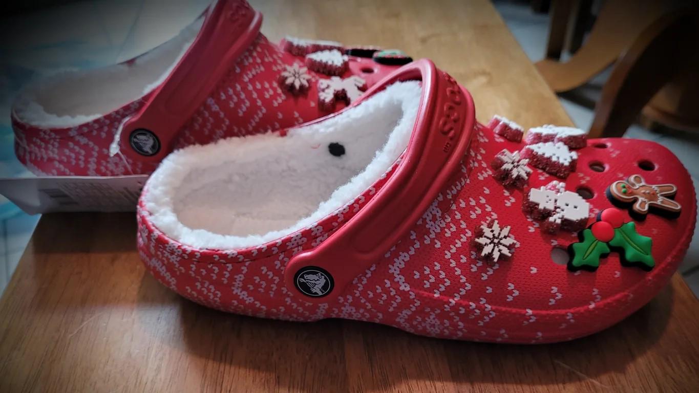 Сабо Crocs Classic Lined Holiday Charm р. W9/EUR 39-40 Red/White (10856882) - фото 12