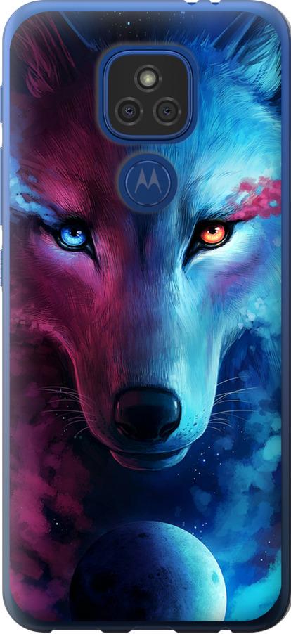 Чехол на Motorola E7 Plus Арт-волк (3999u-2107-42517)