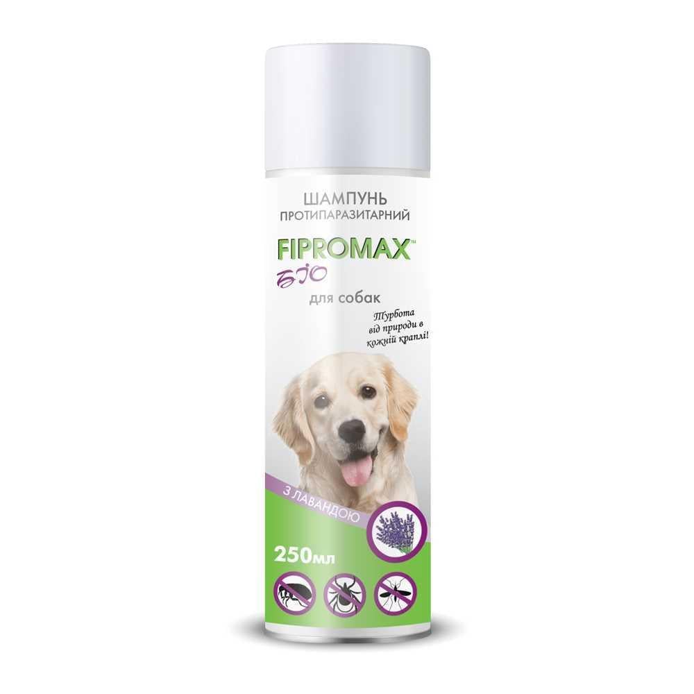 Шампунь от блох и клещей Fipromax БИО для собак средних и больших пород с лавандой 250 мл (1660651486)