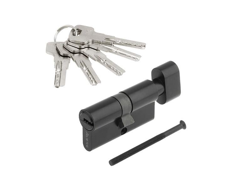 Цилиндровый механизм цинк 5 ключей к/о лаз & 70 мм 35+35 Black (37160460)
