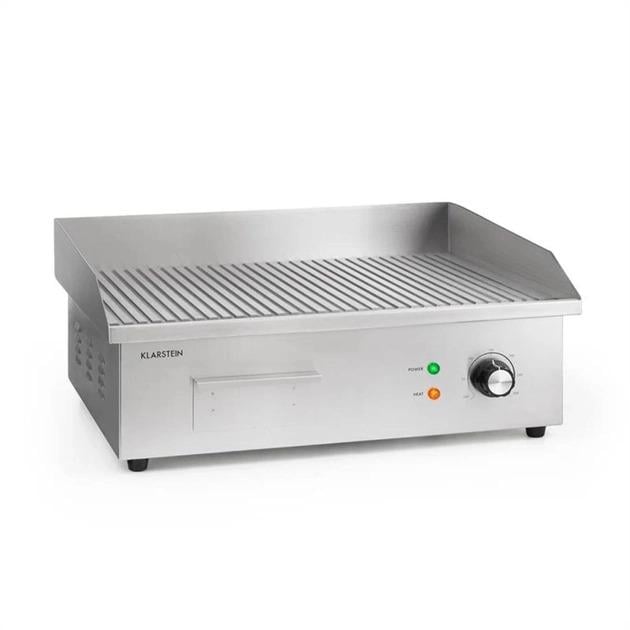 Поверхность для жарки рифленая KLARSTEIN Grillmeile 3000 Вт 54,5x35 см Серебристый (10034447) - фото 1