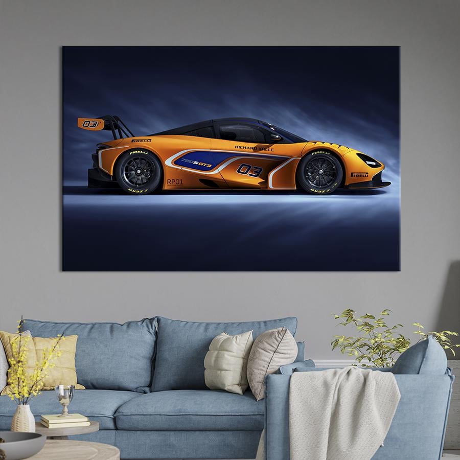 Картина на холсте Гоночный автомобиль McLaren 122x81 см (1352-1)