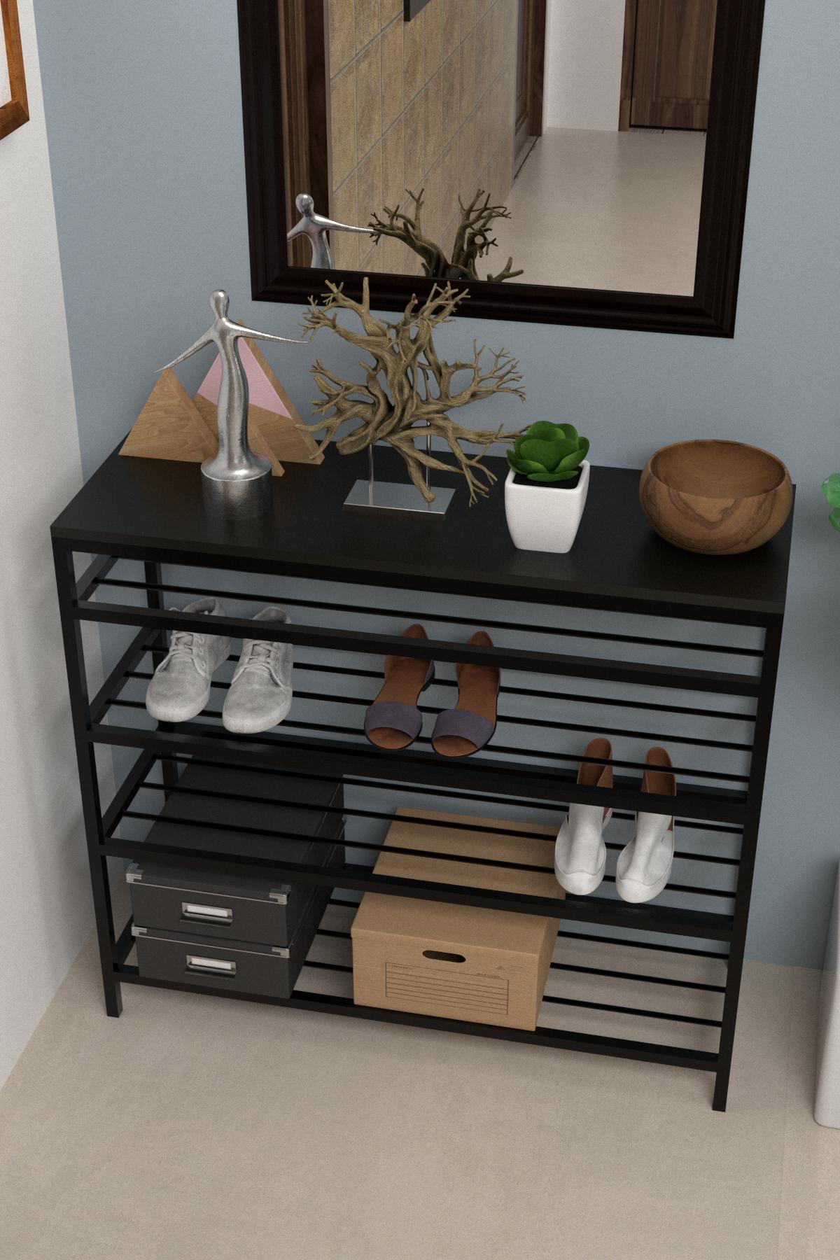 Полиця для взуття EcoLoft Лофт Ельта DSP-1209 Чорний (26657770)