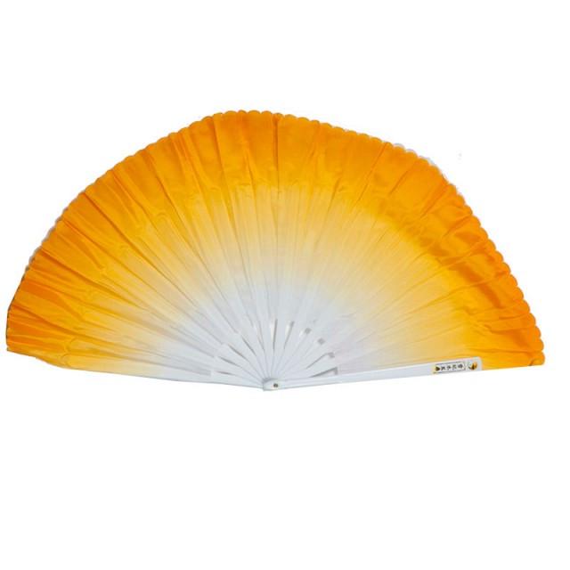 Віяло ручне для танців і спорту 42х80 см Біло-жовтий (В4799)