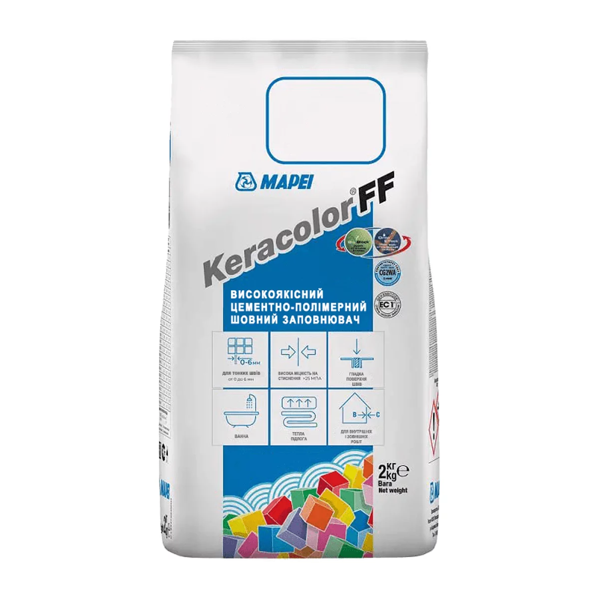 Фуга цементная для швов Mapei Keracolor FF 100 2 кг Белый (000018565)