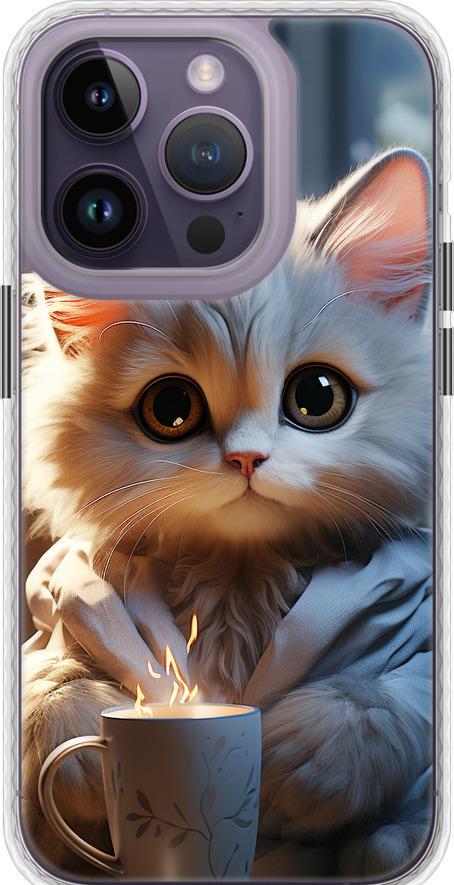 Чехол на iPhone 14 Pro White cat (5646pm-2646-42517)