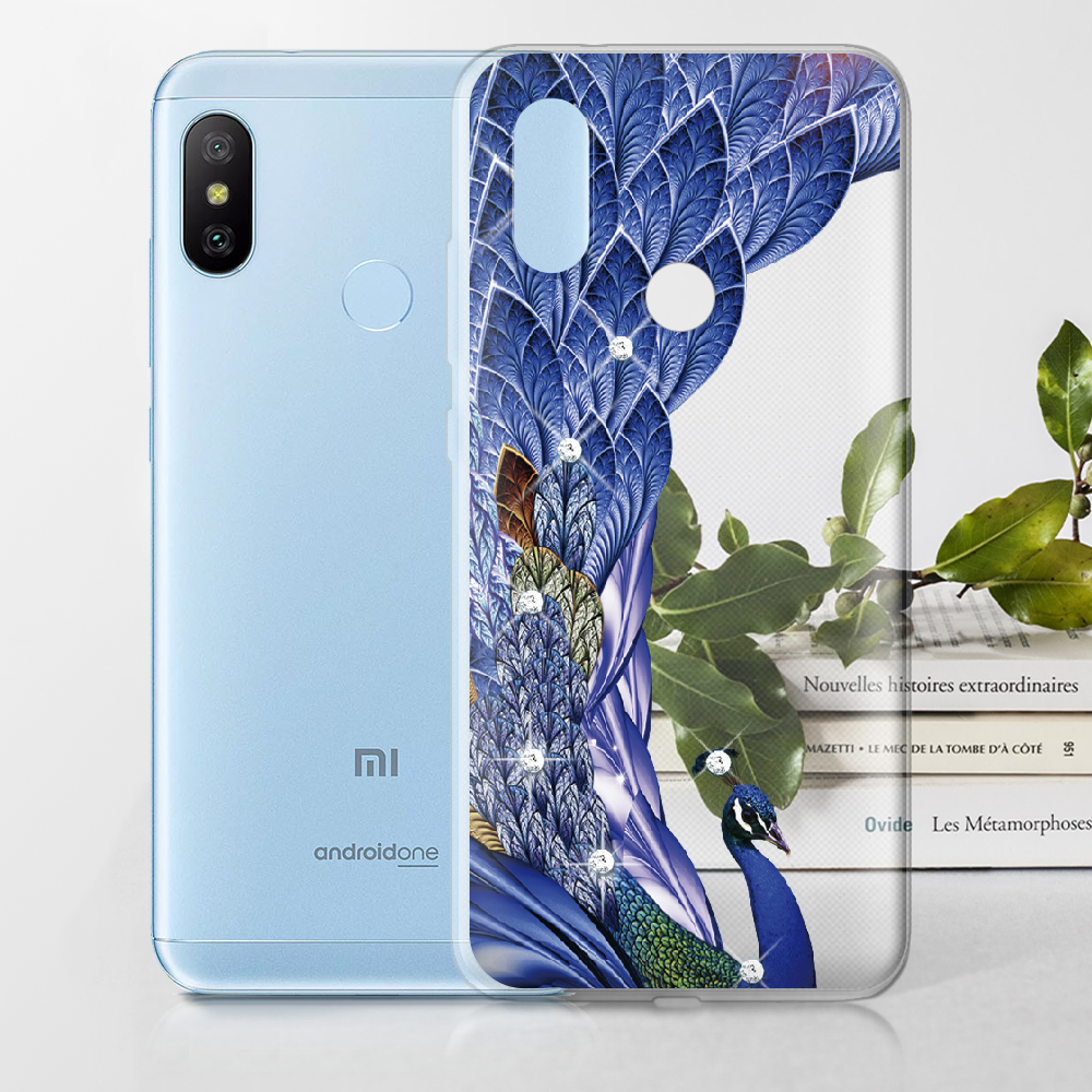 Чохол BoxFace Xiaomi Mi A2 Lite Павич зі стразами Прозорий силікон (34892-rs7-34892) - фото 2