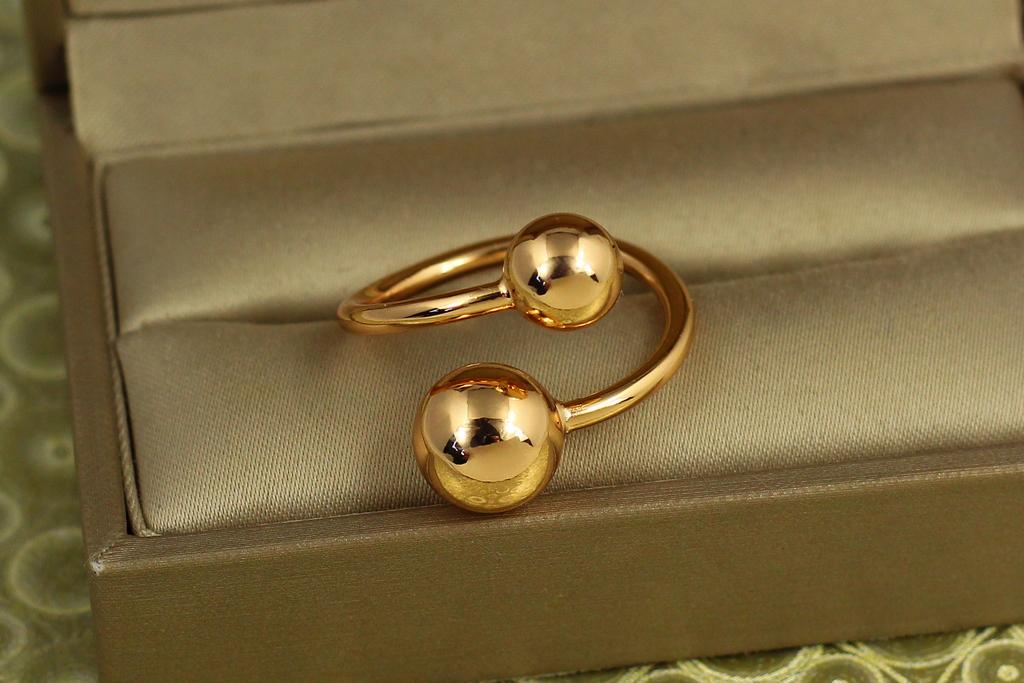 Кольцо Xuping Jewelry раздвижное Поцелуй два шарика р. 18+ Золотистый (36310237) Кольцо Xuping Jewelry раздвижное Поцелуй два шарика р. 18+ Золотистый (36310237)