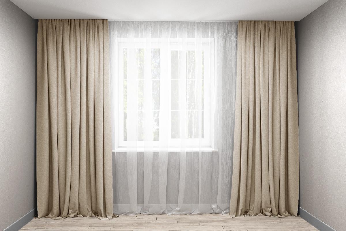 Комплект штор микровелюр Даймонд 150x240 см 2 шт. Песочный