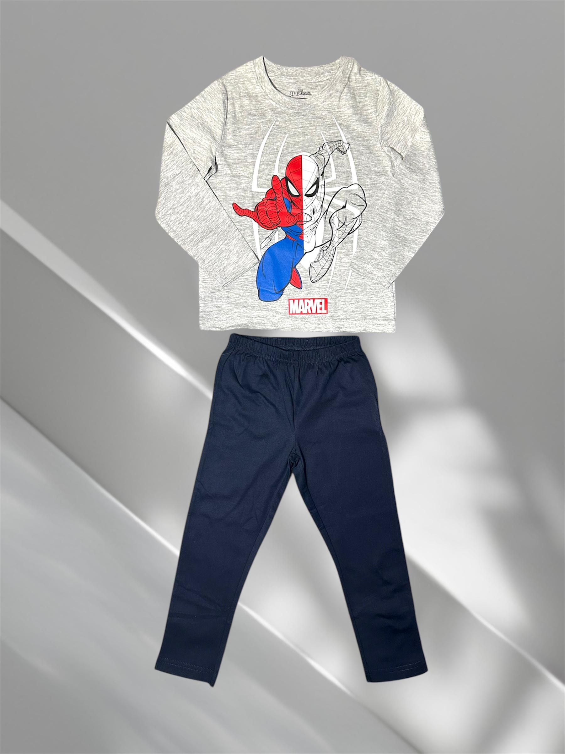 Піжама Marvel 2/4 роки 98-104 см Сіро-синій (001300295)