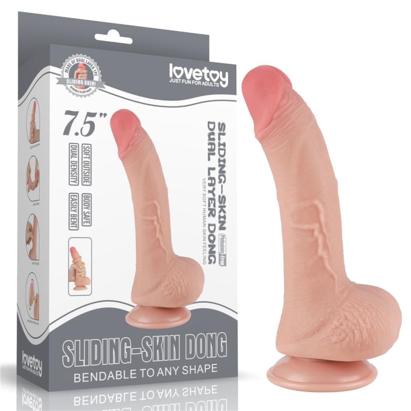 Фаллоимитатор со кожей на присоске Sliding Skin Dual Layer Dong Flesh 7.5 (1000062375)