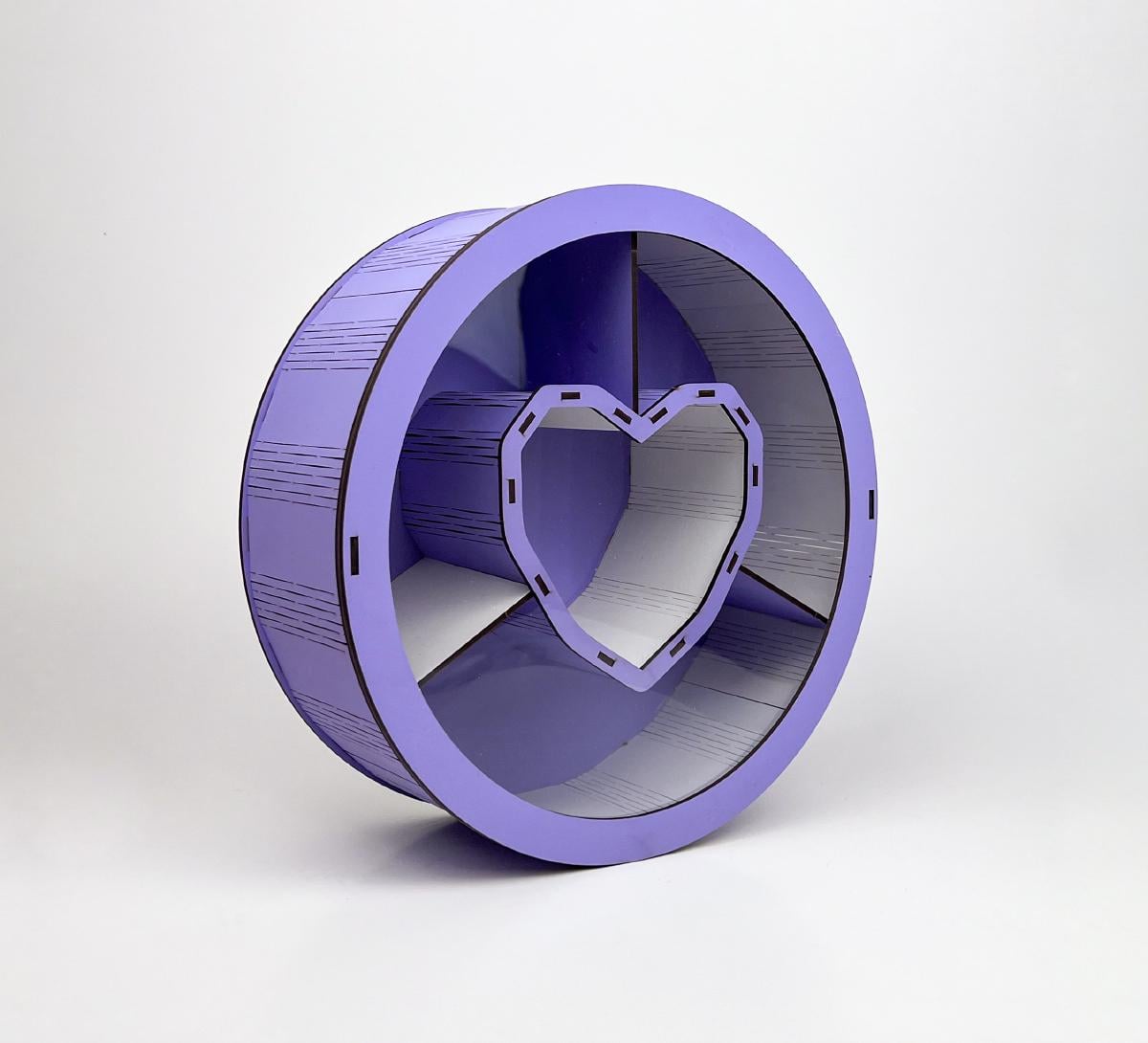 Коробка подарункова кругла з прозорою кришкою маленька з перегородками Фіолетовий (6018)